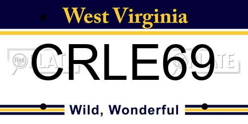CRLE69 West Virginia License Plate