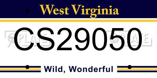 CS29050 West Virginia License Plate
