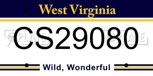 CS29080 West Virginia License Plate