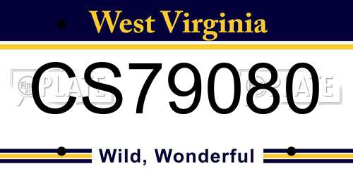 CS79080 West Virginia License Plate
