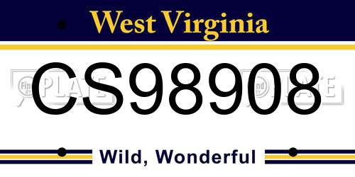 CS98908 West Virginia License Plate