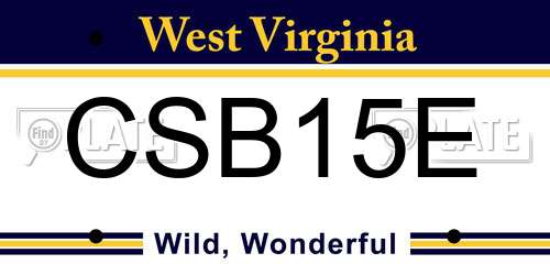 CSB15E West Virginia License Plate
