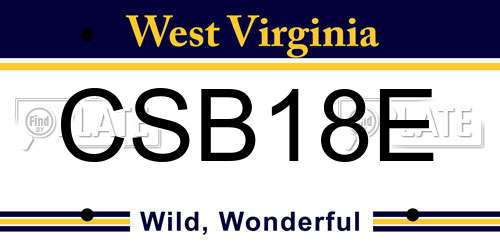 CSB18E West Virginia License Plate