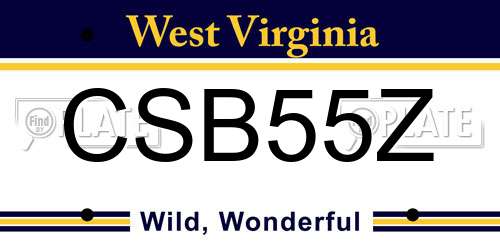 CSB55Z West Virginia License Plate