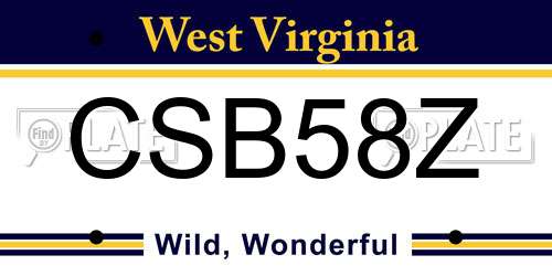 CSB58Z West Virginia License Plate