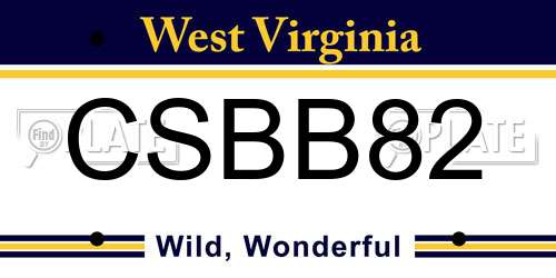 CSBB82 West Virginia License Plate