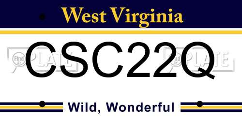 CSC22Q West Virginia License Plate