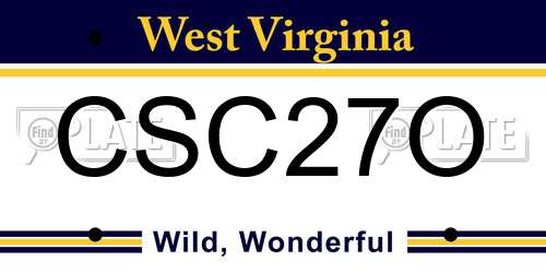 CSC27O West Virginia License Plate