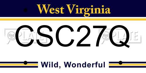 CSC27Q West Virginia License Plate