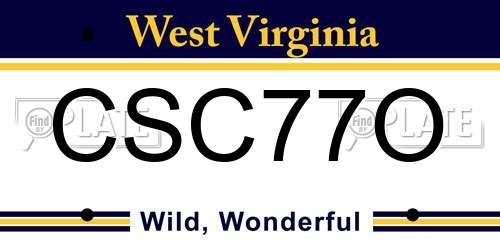 CSC77O West Virginia License Plate