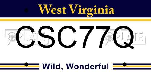 CSC77Q West Virginia License Plate
