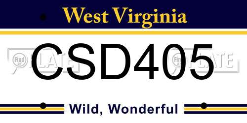 CSD405 West Virginia License Plate