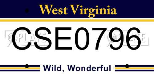 CSE0796 West Virginia License Plate