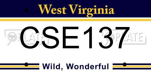 CSE137 West Virginia License Plate