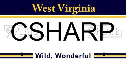 CSHARP West Virginia License Plate