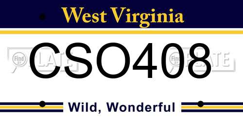 CSO408 West Virginia License Plate