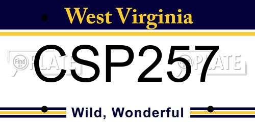 CSP257 West Virginia License Plate