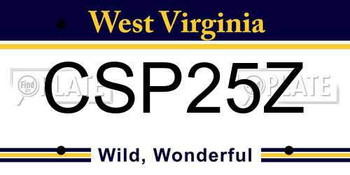 CSP25Z West Virginia License Plate