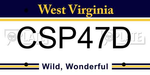 CSP47D West Virginia License Plate