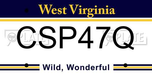 CSP47Q West Virginia License Plate