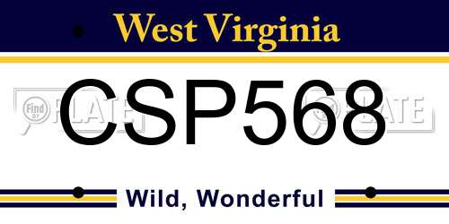 CSP568 West Virginia License Plate