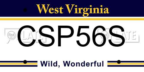 CSP56S West Virginia License Plate