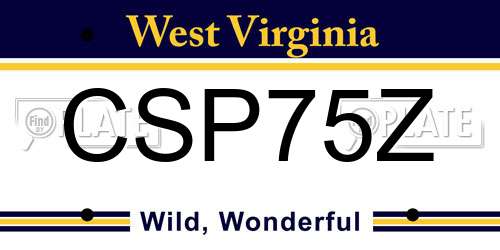 CSP75Z West Virginia License Plate