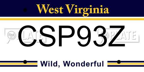CSP93Z West Virginia License Plate