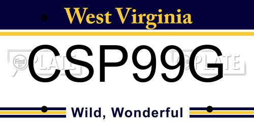 CSP99G West Virginia License Plate