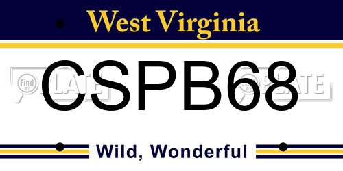CSPB68 West Virginia License Plate