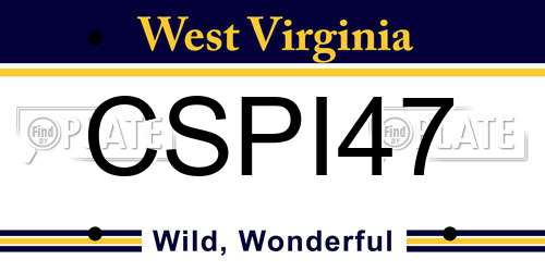 CSPI47 West Virginia License Plate