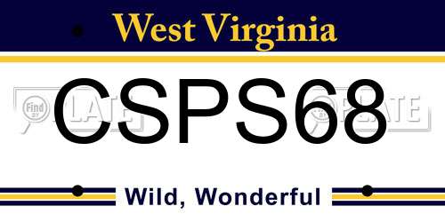 CSPS68 West Virginia License Plate