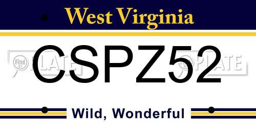 CSPZ52 West Virginia License Plate