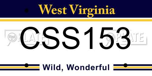 CSS153 West Virginia License Plate
