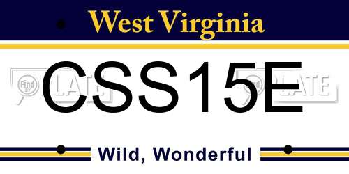 CSS15E West Virginia License Plate