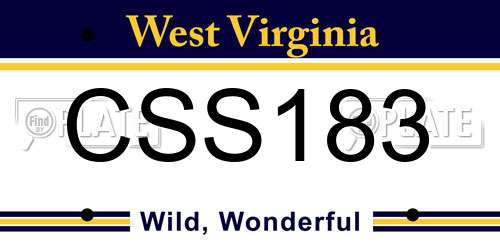 CSS183 West Virginia License Plate