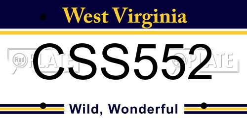 CSS552 West Virginia License Plate