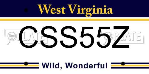 CSS55Z West Virginia License Plate