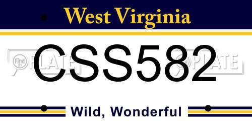 CSS582 West Virginia License Plate