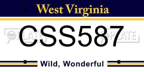 CSS587 West Virginia License Plate
