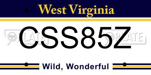 CSS85Z West Virginia License Plate