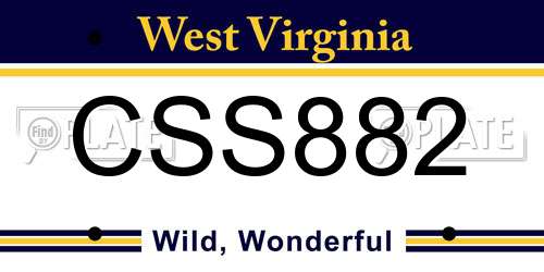 CSS882 West Virginia License Plate