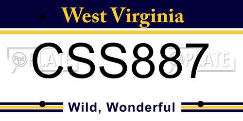 CSS887 West Virginia License Plate