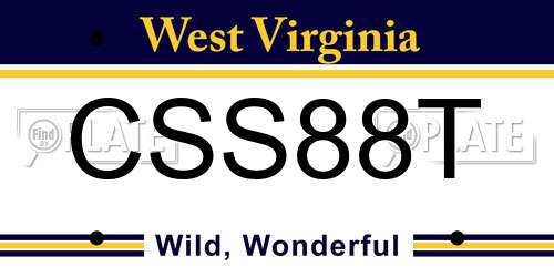 CSS88T West Virginia License Plate