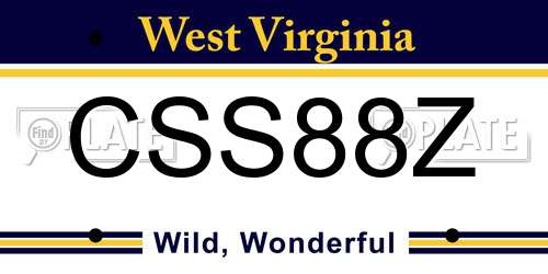 CSS88Z West Virginia License Plate