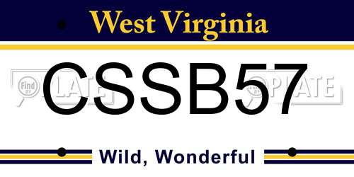 CSSB57 West Virginia License Plate