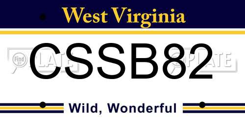CSSB82 West Virginia License Plate