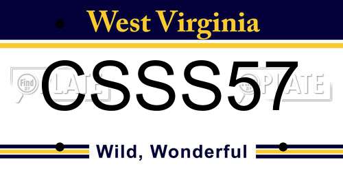 CSSS57 West Virginia License Plate