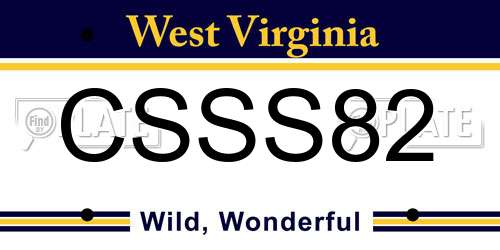 CSSS82 West Virginia License Plate