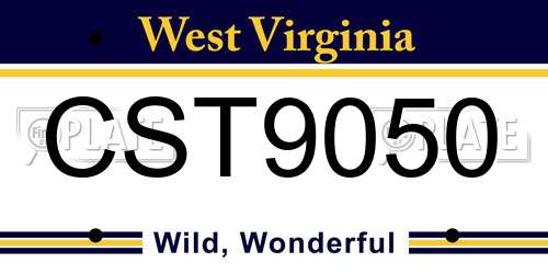 CST9050 West Virginia License Plate